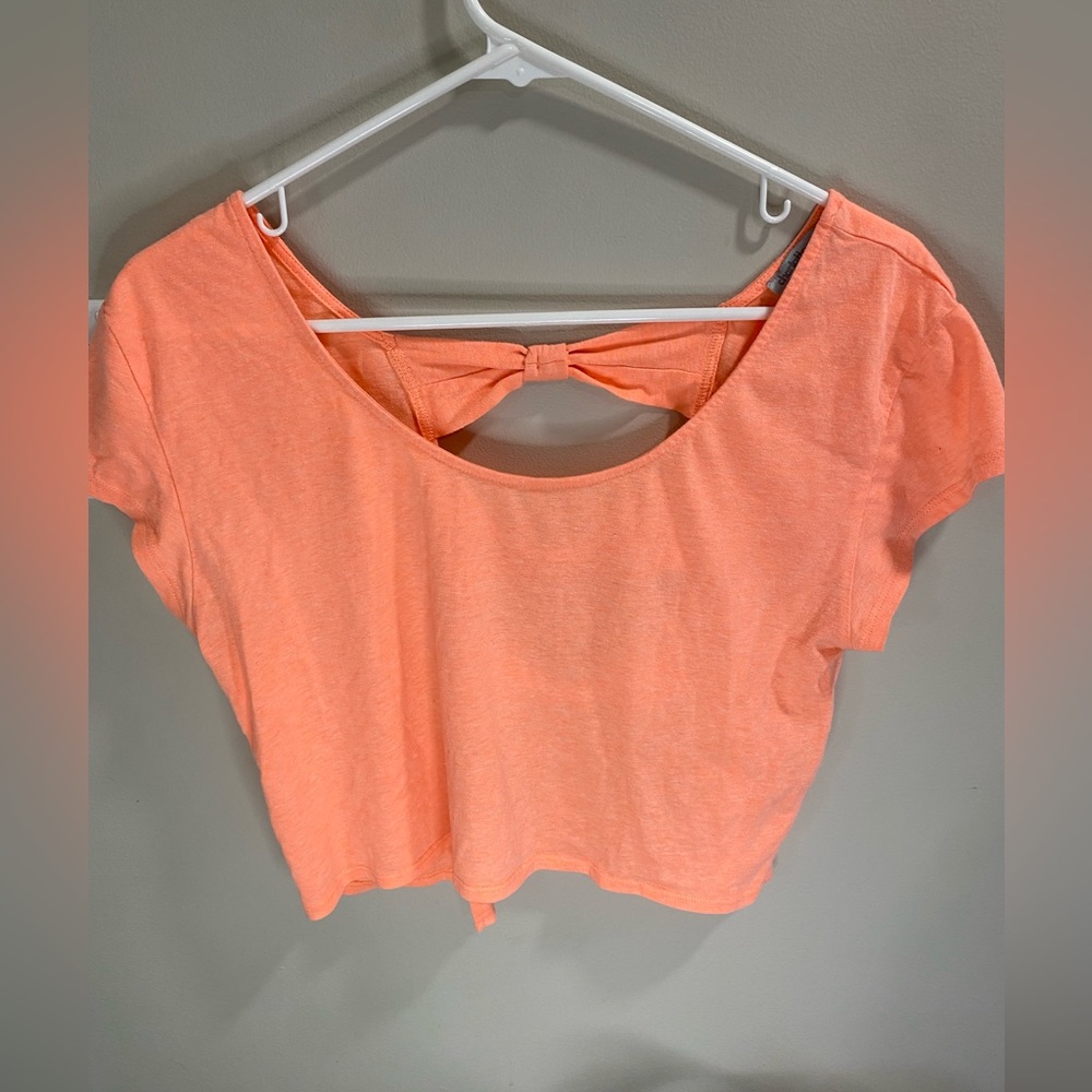 Charlotte Russe, women’s crop top, sherbet orange, size large